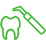 стоматологический инструмент и зуб
